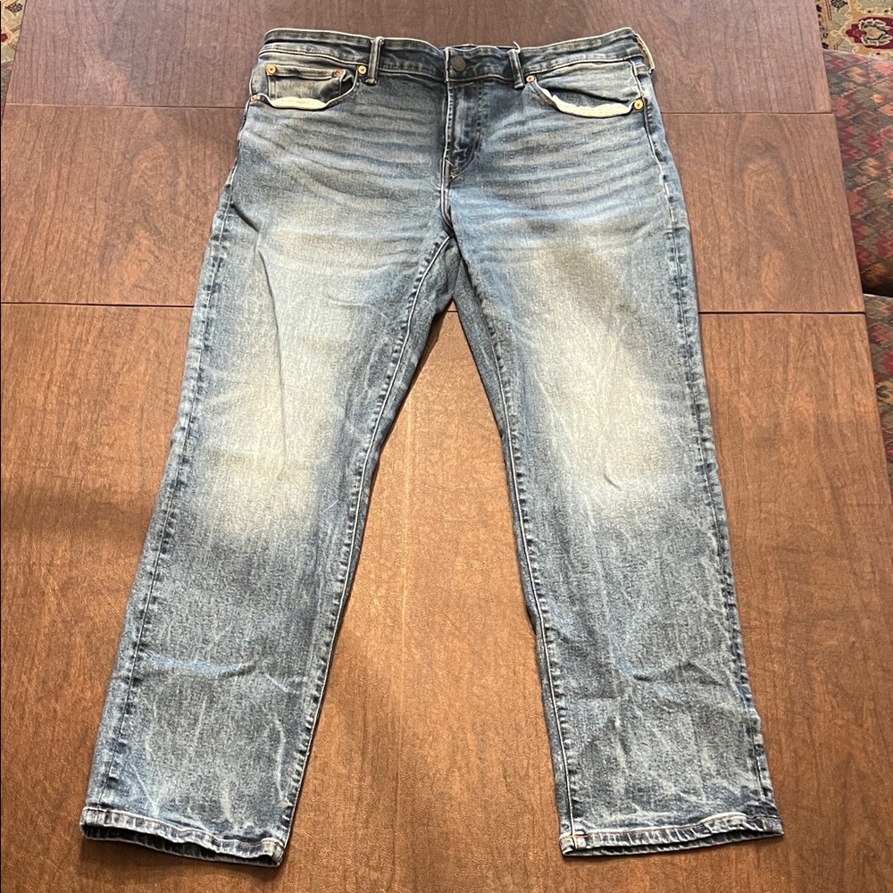 American Eagle Original Straight Airflex+ Classic Blue Jeans 36x32